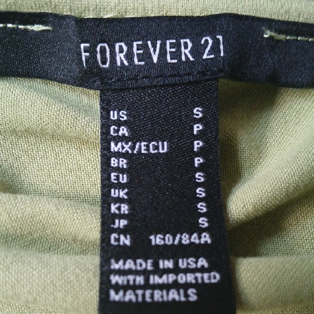 Forever 21 Light Green Ruched Long Sleeve Dress - Picture 7 of 8